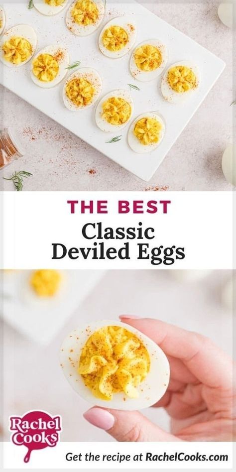 Classic deviled eggs are easy to make and always the first appetizer to disappear. Learn how to make the best deviled eggs. The recipe we ended up with is a Southern classic deviled eggs recipe with mayonnaise, yellow mustard, a splash of white vinegar, salt and pepper, and just a hint of Tabasco. It’s easy to make and you probably have all the ingredients you need in your fridge and pantry. Classic Deviled Eggs Recipe Simple, Deviled Eggs Recipe With Vinegar, Recipe With Mayonnaise, Vegetarian Easter Recipes, Classic Deviled Eggs Recipe, Vegetarian Easter, The Best Deviled Eggs, Southern Deviled Eggs, Classic Deviled Eggs