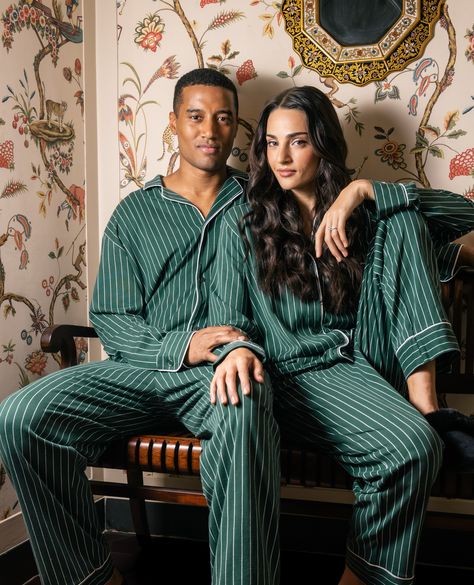 These 100% Peruvian Pima Cotton pajamas channel a classic holiday aesthetic through a timeworn pattern. 🤍 Christmas Pajamas For Men, Christmas Pajamas Aesthetic, Family Holiday Pajamas, Knit Pajamas, Pajamas Aesthetic, Luxury Pajamas, Holiday Aesthetic, Luxury Sleepwear, Bedtime Ritual