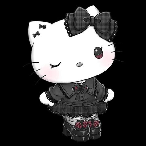 Hello Kitty Wallpaper Black, Pfp Gangsta, Gangsta Hello Kitty, Hello Kitty Painting, Hello Kitty Tattoo, Kitty Tattoo, Hello Kitty Pfp, Kitty Painting, Kitty Aesthetic