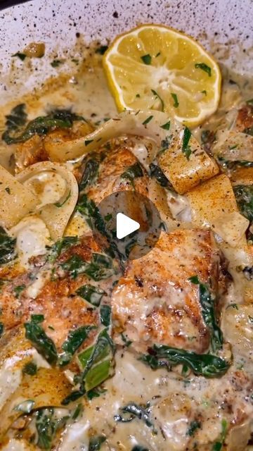 Uncle Dibbz on Instagram: "I like my Salmon swimming in sauce 😮‍💨 Get my Salmon Alfredo recipe below ⬇️ or on uncledibbz.com [@uncledibbz Link in Bio]   Ingredients:  	•	1 lb. salmon, skinless and boneless, cut into 1-inch pieces 	•	8 oz. uncooked pasta (pappardella recommended) 	•	3 tbsp. butter 	•	1 medium onion, chopped 	•	6 oz. baby spinach 	•	1 cup heavy cream 	•	1 cup Parmesan cheese, grated 	•	2 garlic cloves, minced 	•	2 tbsp. parsley, chopped 	•	Uncle Dibbz King Creole Blend (to taste)  Instructions:  	1.	Prep the Pasta: Cook the pasta according to the package instructions. Drain and set aside. 	2.	Sear the Salmon: In a large skillet, heat the butter over medium heat. Add the garlic and salmon pieces, searing them for 8-10 minutes or until cooked through. Season with Uncle Dibbz Fish Alfredo Pasta, Salmon Alfredo Recipes, Salmon With Alfredo Sauce, Pasta With Salmon Recipe, Shrimp And Salmon Alfredo, Cajun Salmon Alfredo, Alfredo Salmon, Salmon Scampi, Salmon And Shrimp Alfredo