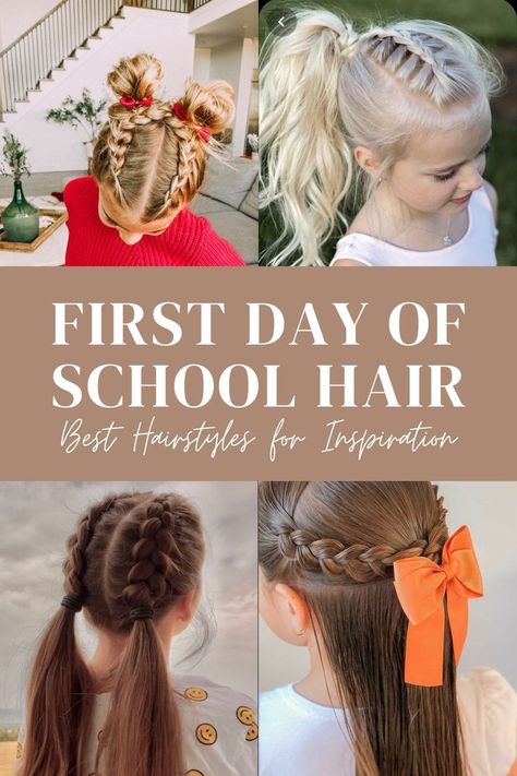 . Get inspired by these stylish and trendy hairstyles for boys of all ages. #haircutsformen #boyhaircuts Girls Back To School Hairstyles, First Day Of School Hairstyles, School Hairdos, Girls School Hairstyles, Easy Hair Ideas, Girls Hairstyles Easy, School Look, School Hair, Cute Braided Hairstyles