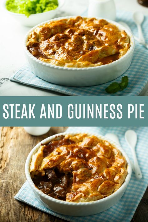 Steak And Guinness Pie, Irish Pub Food, Guinness Pie, Ale Pie, Steak Pie, Hp Sauce, Steak And Ale, St Patricks Day Food, Hearty Comfort Food