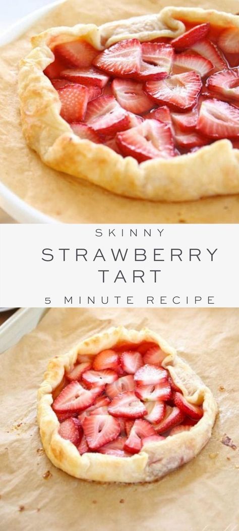 A beautiful strawberry tart recipe that takes just 5 minutes to make! Its the perfect berry tart for brunches, birthdays  showers! #strawberrytart #valentinesday #tartrecipe #strawberry #dessert #skinnydessert #skinnyrecipe #julieblanner Easy Fresh Strawberry Pie, Diet Cookies Recipe, Strawberry Tart Recipe, Strawberry Tarts Recipe, Fresh Strawberry Recipes, Resepi Biskut, Diet Cookies, Fresh Strawberry Pie, Keto Cookie Recipes