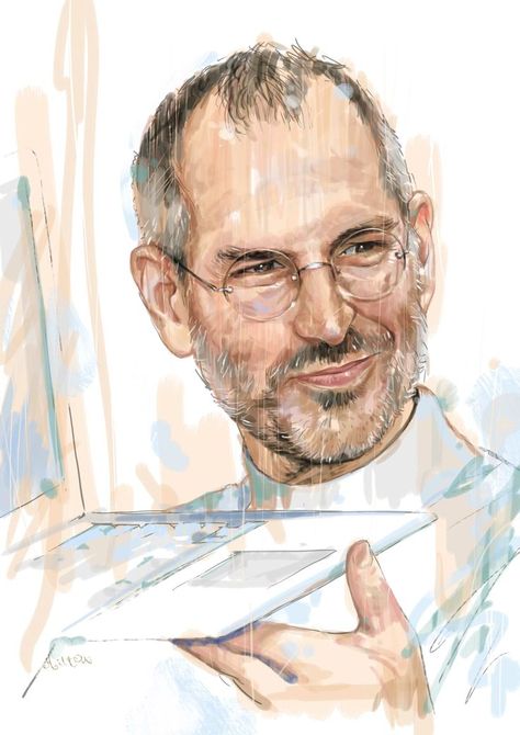 Steve Job Portrait by Milton Wong Steve Jobs Art, Steve Jobs Apple, Artist Girl, Steve Jobs Quotes, Pencil Portrait Drawing, Steve Job, Girl Illustration, Painting Artist, Portrait Images