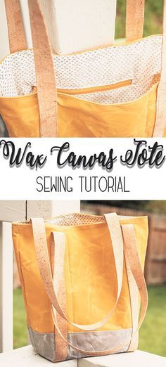 How to make a tote bag sewing tutorial - Canvas Tote Bag Pattern from Life Sew Savory Canvas Tote Bag Pattern, Tote Bag Sewing Tutorial, Tote Bag Sewing, Bag Sewing Tutorial, Waxed Canvas Tote Bag, Wax Canvas, Diy Sewing Gifts, Waxed Canvas Bag, Tote Bag Tutorial