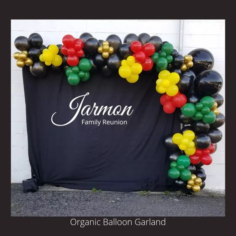 Jamaican Balloon Arch, Rasta Balloon Garland, Bob Marley Theme Party, Juneteenth Balloon Decor, Juneteenth Centerpiece Ideas, Juneteenth Balloon Garland, Reggae Party Ideas, Jamaican Theme Party Ideas, Juneteenth Decoration Ideas