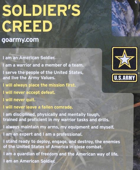 Basic training for the next post #soldier #combat #Army #creed #mission #christian #Jesus #instructor #heaven #life #recruit Army Creed, Army Tips, Mission Christian, Us Army Basic Training, Soldiers Creed, Army Values, Army Basic Training, Army Workout, Belt Of Truth