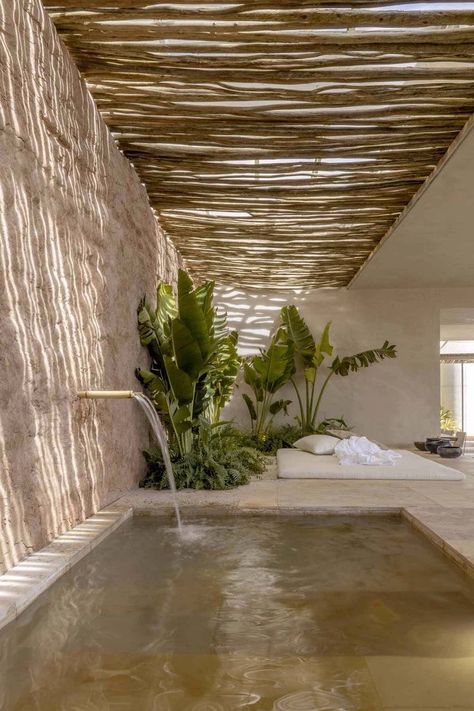 Earthy Pool Design, Tulum Spa, Earthy Spa, Love Of Life, Spa Interior, Biophilic Design, Spa Design, Design Principles, Small Pool