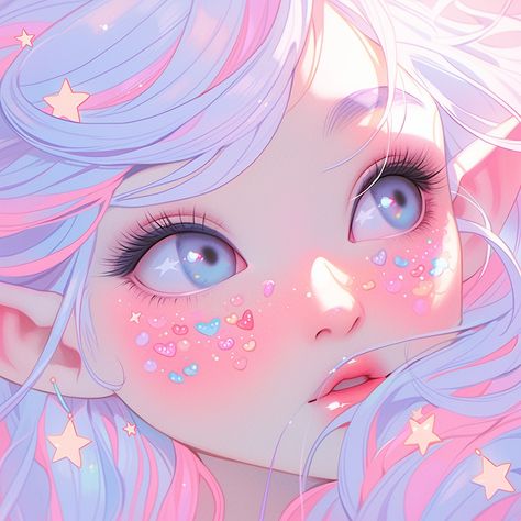 Pink Aesthetic Cartoon, Gothic Elf, Candy Icon, Candy Drawing, Aesthetic Cartoon, Big Eyes Art, Fairy Artwork, Discord Pfp, Pop Art Wallpaper