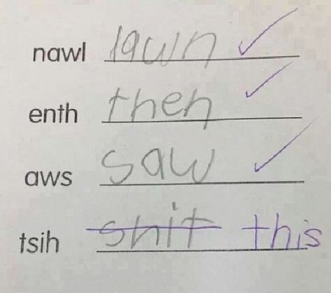 Love this 😂 Funny Kid Answers, Funny Test Answers Student, Funniest Kid Test Answers, Kids Test Answers, Funny Kids Homework, Funny Test Answers, Things Kids Say, Funny Test, Kids Homework