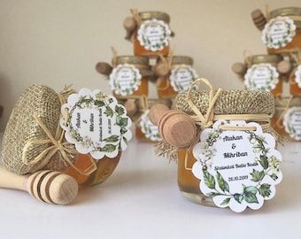 Custom Honey Wedding Favors Cheap Wedding Favors Honey Stick | Etsy Wedding Sweet Cart, Paper Sweet Bags, Honey Jar Wedding Favors, Honey Jar Favors, Wedding Favour Jars, Honey Favors, Honey Wedding Favors, Honey Wedding, Personalized Baby Shower Gifts