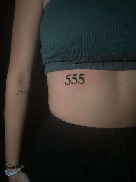 555 Tattoos For Women, 555 Arm Tattoo, 555 Tattoo Ideas, 555 Tattoo, Tummy Tattoo, H Tattoo, Most Popular Tattoos, Cute Small Tattoos, Tattoo Font