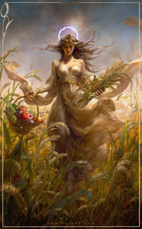 Demeter Greek Goddess, Goddess Of Harvest, Demeter Goddess, Greek Mythology Art, Queer Art, Mythology Art, Goddess Art, Art Tools, Greek Goddess