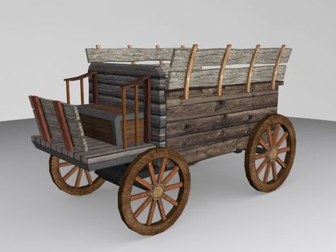 Medieval Carriage Low-Poly 3D Model $5 - .fbx .obj .max - Free3D Medieval Carriage, Vila Medieval, Old Western Towns, Medieval Horse, Farm Wagons, Old West Town, Horse Cart, Old Wagons, Wooden Wagon