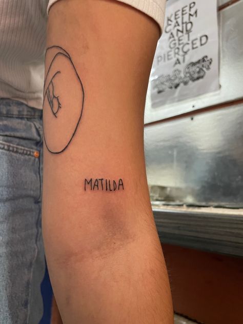 Matilda Tattoo Movie, Matilda Tattoo Harry Styles, Matilda Harry Styles Tattoo, Matilda Tattoo, Secret Tattoo, Power Tattoo, Bestie Tattoo, Harry Styles Tattoos, Sharpie Tattoos