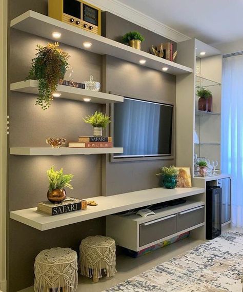 Modern Tv Room, Tv Unit Furniture Design, Tv Cabinet Design, Tv Unit Interior Design, Living Room Tv Unit Designs, Living Room Tv Unit, Tv Room Design, Flat Screen Tv, Art Deco Decor