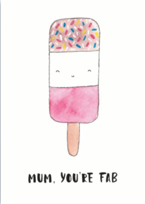 Easy Watercolor Ice Cream, Fab Ice Lolly, Chocolate Card, Punny Cards, Recycled Cards, Ice Lolly, Pun Card, Fabulous Birthday, Dad Cards