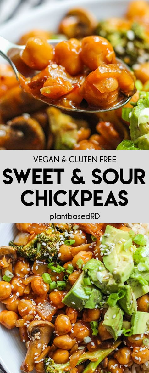 Sweet And Sour Chickpeas, Vegan Take Out, Recipe Chickpeas, Chickpea Plant, Gluten Free Plant Based, Healthy Dinner Options, Easy Healthy Dinner, Chickpea Recipes, Vegan Meals