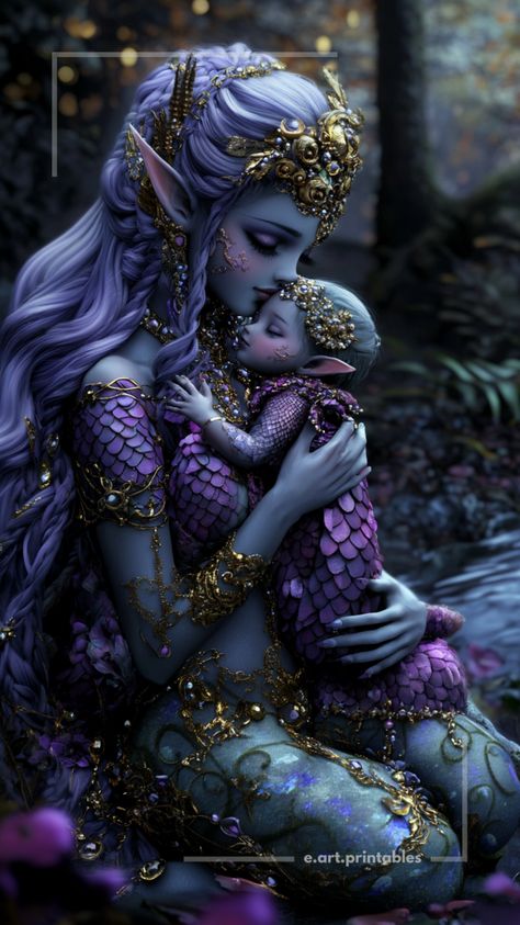 This piece of fantasy art from the Enchanted Forest Series shows a mythical mother holding her baby. @eartprintables Fantasy Art, Enchanted Forest, Mythical Creatures, Female Fantasy Characters, Magical Mothers, Fairytale Art, Fantasy Illustration, Mystical Mothers with Babies, Digital Fantasy Art #FantasyArt, #EnchantedForest, #MythicalCreatures, #FantasyIllustration, #MagicalMothers, #MagicalBabies, #FairytaleArt, #MysticalCreatures, #FantasyWorld, #DigitalArt, #FantasyMothers Mythical Forest, Faerie Realm, Fairy Ideas, The Enchanted Forest, Fantasy Wall Art, Fairy Pictures, Fairy Artwork, My Fantasy World, Cute Fantasy Creatures