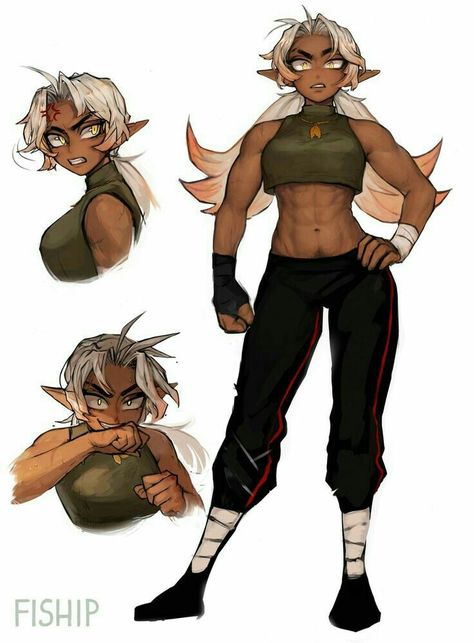 Matilda Fiship, Tomboy Art, 다크 판타지, Black Anime Characters, Female Character, 판타지 아트, Female Character Design, Monster Girl, Character Design References