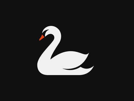 Swan logo by Mohammed Hamdi on Dribbble Swan Illustration Design, Black Swan Logo, Swan Logo Design, Farm Logo Inspiration, Black Swan Tattoo, Swan Illustration, Swan Tattoo, Animals Logo, Swan Design