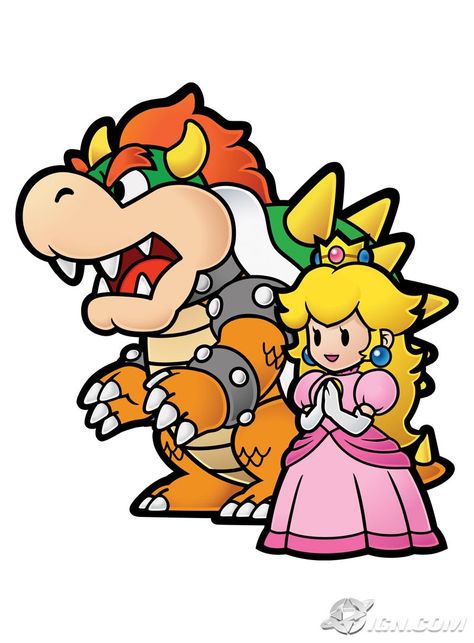 Bowser and Peach Mario Clipart, Mario Bros Png, Bowser Costume, Mario Wii, Super Paper Mario, Mario Tattoo, Mario And Princess Peach, Peach Mario, Nintendo Princess