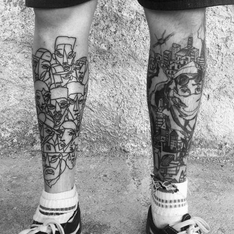 Cubist tattoo by Gumo #Gumo #cubism #cubist #linework #contemporary #finearts #picasso Cubism Tattoo, Linework Tattoo, Tattoo Leg, Leg Tattoo, American Traditional, Cubism, Leg Tattoos, Log In, Log