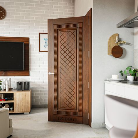 LK 568 Crafted with precision, this solid wooden door brings a touch of natural elegance to any space. With its timeless design, it seamlessly blends durability and style, enhancing your interiors with the warmth and strength of solid wood. 🌟🏠✨  📞 (+91) 8447141141  #SolidWoodDoor #TimelessDesign #ElegantInteriors #DurableCraftsmanship #HomeDecor #InteriorDesign #LKDoor #QualityMaterials #ClassicStyle Teak Wood Main Doors, Indian Door Design, Teak Wood Main Door Design, Solid Wooden Door, Indian Main Door Designs, Teak Doors, Main Doors, House Main Door, Flush Door Design