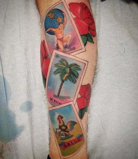 PACO GARCIA JR. on Instagram: “Some progress on this loteria leg piece #secretsidewalktattoos  #tattoofamily #tracytattoo #colortattoo #loteria #loteriatattoo” La Loteria Tattoo, Loteria Card Tattoo, Loteria Tattoo, Card Tattoo, Tattoo Sleeve, Color Tattoo, Sleeve Tattoos, Tatting, Tattoos