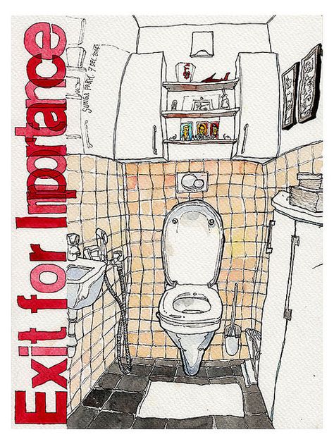 Toilet Drawing Sketch, Toilet Sketch, Friends Sketchbook, Toilet Artwork, Sunga Park, Toilet Illustration, Toilet Drawing, Deliberate Practice, Bathroom Illustration