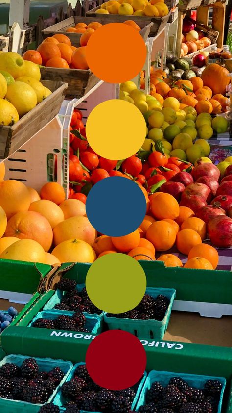 Breakfast Color Palette, Farmers Market Color Palette, Healthy Food Color Palette, Brazil Color Palette, Healthy Color Palette, Color Palette Photography, Italian Color Palette, Food Colors Palette, Bali Food