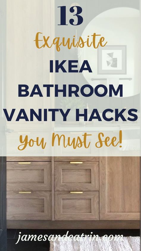 Transform your space with these brilliant IKEA bathroom vanity hacks! From minimalist designs to chic farmhouse styles, discover how you can elevate your bathroom on a budget. Perfect for DIY enthusiasts looking to add a personal touch 🛠✨. Dive into our roundup of the best transformations and get inspired. #IKEABathroomVanityHacks Ikea Bathroom Double Vanity, Space Between Vanity And Toilet, Ikea Small Bathroom Vanity Hack, Ikea Built In Vanity Hack, Guest Vanity Bathroom, Master Bath Makeup Storage, Ikea Double Vanity Hack, Exquisite Bathroom Designs, Ikea Bathrooms Remodel