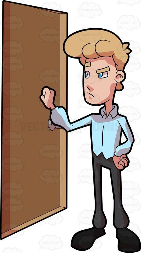 Catherine tells David that he must knock on the bathroom door, especially when she has friends over. This is to prevent David from embarrassing Catherine and her friends Knock The Door Cartoon, Knocking On Door, Door Cartoon, Door Drawing, Man Clipart, Door Images, Ring Bell, Cartoon Clip, Toilet Door