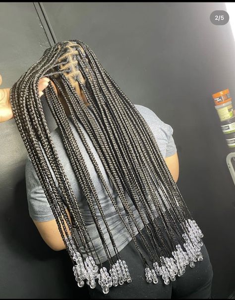 Pretty Braided Hairstyles With Beads, Long Box Braids Hairstyles With Beads, Braids For Black Women With Beads, Colored Box Braids, Natural Hair Salons, Braided Hairstyles For Black Women Cornrows, Single Braids, Long Box Braids, Box Braids Hairstyles For Black Women