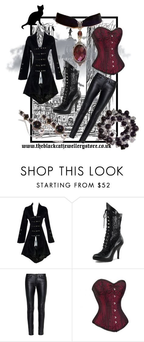 "Vampire Hunter" by theblackcatjewellerystore ❤ liked on Polyvore featuring Yves Saint Laurent, women's clothing, women's fashion, women, female, woman, misses, juniors, jewelry and gothic Vampire Costume Diy, Fashion Costume Halloween, Vampire Halloween Costume, Vampire Costumes, Vampire Clothes, Gothic Costume, Steampunk Halloween, Red Outfits, Gothic Jewellery