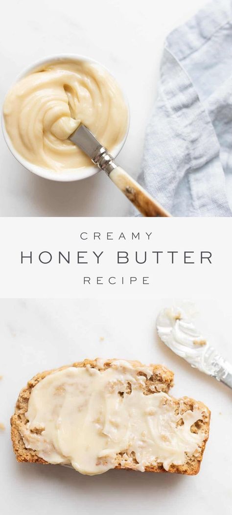 Cottagecore Baking, Honey Dessert, Cottagecore Recipes, Honey Butter Recipe, Cottagecore Food, Creamy Honey, Bread Sweet, Julie Blanner, Flavored Butter