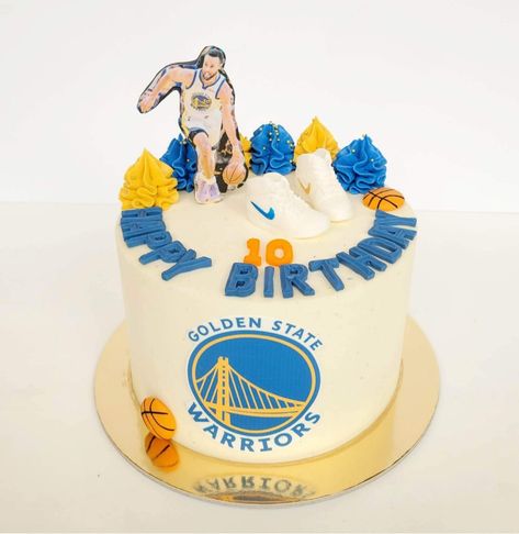 Stephen Curry Cake, Golden State Warriors Cake, Warriors Cake, Basketball Birthday Cake, Birthday 30, Curry Basketball, 13 Birthday, Basketball Cake, Basketball Birthday