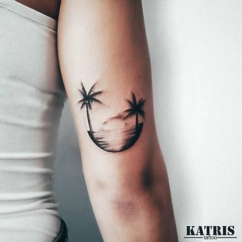 Top 100 Best Palm Tree Tattoos For Women - Paradise Design Ideas Palm Tree Symbolism, Palm Tree Tattoos For Women, Tree Tattoos For Women, Heart Beat Tattoo, Palm Tree Tattoos, 2023 Tattoo, Sunset Tattoos, Tree Tattoos, Palm Tattoos