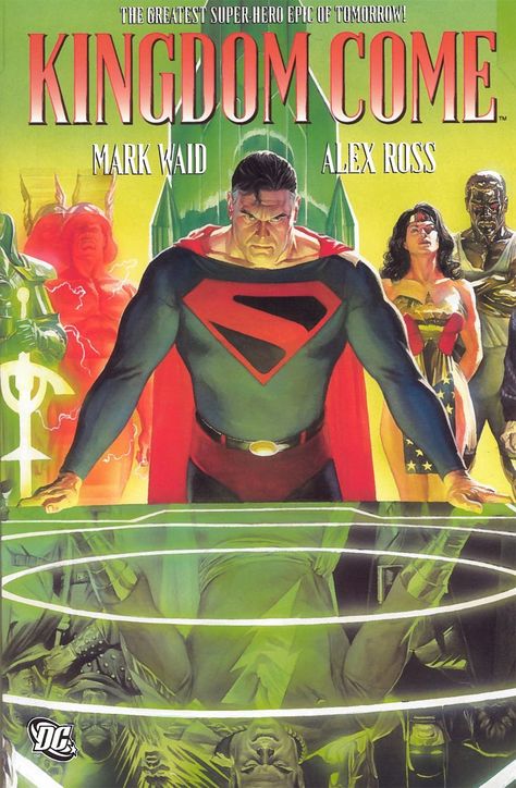 Kingdom Come  ($12.09) http://www.amazon.com/exec/obidos/ASIN/B0064W64XU/hpb2-20/ASIN/B0064W64XU The art is amazing as is the extremely well written character driven story. - This book is a must read for any comic collector and fan of DC, or comic art in general. - An epic story and beautiful art work by Alex Ross. Justice Society, Mike Deodato, Justice Society Of America, Superman Art, Superman Comic, Univers Dc, Alex Ross, Arte Dc Comics, Kingdom Come