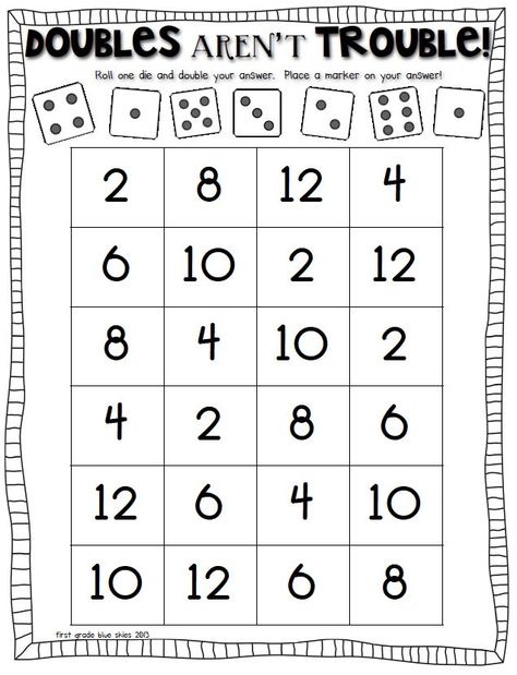 Doubles Math Facts Freebie Doubles Math Facts Freebie: I have a great Doubles Math Facts Freebie for you today! But first, let me tell you a little bit about what I’ve been doing. First, I packed up m Free Fact Fluency First Grade, Doubles Math Games, Doubles Games First Grade, Fifth Grade Math Games Free, Doubles And Near Doubles Activities, Doubles Math Games First Grade, Doubles Facts Games, Doubles Math, Doubles Addition