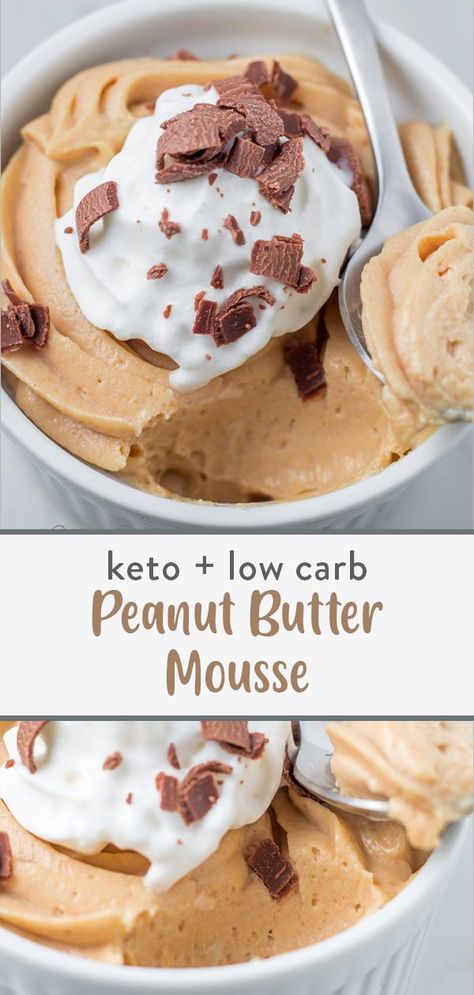 Keto Peanut Butter Mousse, Mousse Recipes Easy, Sugar Free Whipped Cream, No Sugar Desserts, Keto Pudding, Keto Whipped Cream, Whipped Cream Desserts, Cool Whip Desserts, Sugar Free Peanut Butter