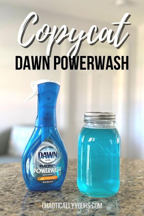 It's so easy to DIY Dawn Powerwash! Follow this simple recipe to make your own refills for this fantastic cleaning product! Cleaning With Dawn And Vinegar, Homemade Dawn Powerwash Refill, Blue Dawn And Vinegar Cleaner, Homemade Dawn Power Wash, Dawn Power Wash Recipe, Diy Dawn Power Wash Spray Recipe, Diy Powerwash Dish Spray, Homemade Dawn Powerwash, Dawn Spray Refill Diy