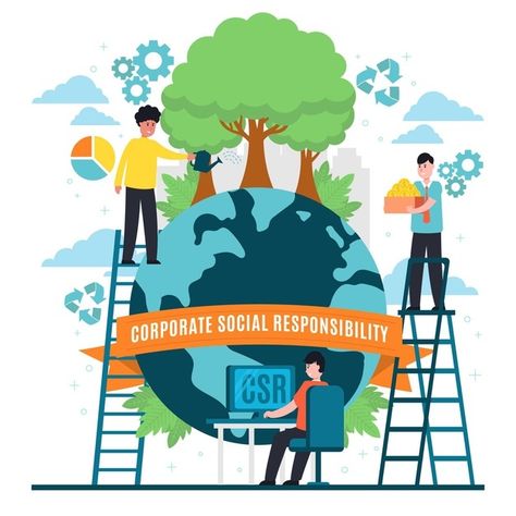 Flat design corporate social responsibil... | Free Vector #Freepik #freevector #social #corporate #company #environment Corporate Social Responsibility Design, Corporate Social Responsibility Poster, Social Responsibility Poster, Responsibility Illustration, Ethics Poster, Eco Project, Sustainability Consulting, Party Games For Ladies, Games For Ladies