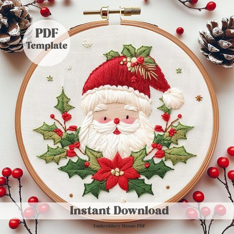 INCREDIBLE OFFER! ACCESS TO MY ENTIRE STORE + UPDATES https://www.etsy.com/listing/1689376920 Celebrate the holiday spirit with this charming Santa Claus hand embroidery pattern! Designed for festive enthusiasts and embroidery lovers alike, this pattern captures the warmth and joy of the season. Grab your embroidery hoop and embark on a stitching adventure to bring Santa to life with every needle and thread. Get ready for some merry stitching! Happy holidays! Each PDF file includes: ❤ The design Noel Embroidery, Embroidery Christmas Tree, Santa Embroidery, Cute Christmas Decor, Santa Klaus, Festive Crafts, Embroidery Template, Christmas Embroidery Designs, Embroidery Christmas