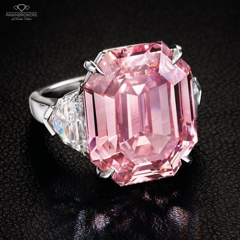 This Perfect Pink diamond is the most expensive diamond ever sold in Asia. Weighing in at 14.23 carats and auctioned for $23.2 million, this emerald cut diamond with small colorless diamonds framing the pink diamond is one of the most equisite and rare colored diamonds in the world. . . #pawnbrokersofrodeodrive #pawnbrokers #luxurypawnbrokers #pawnbroking #beverlyhills #beverlyhillsca #beverlyhillsca #coloreddiamonds #flawlessdiamonds #perfectpinkdiamond #perfectpink #auctioned #gorgeousdiamond Expensive Stones, Expensive Diamond, Pink Engagement Ring, Pink Diamond Ring, Harry Winston, Colorless Diamond, Emerald Cut Diamonds, Grace Kelly, Most Expensive