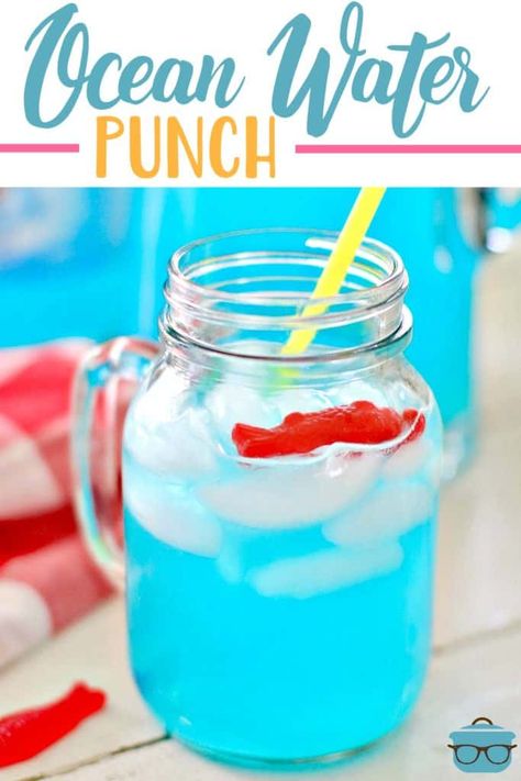 Ocean Water Punch, Luau Picnic, Kids Mocktails, Ocean Water Drink, Pool Party Drinks, Crockpot Cake, Kids Punch, Punch Drinks, Country Cook