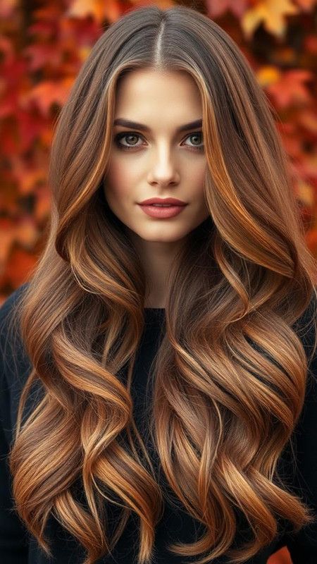 7 Must-Try Fall Brunette Hair Colors Hair Color For Fall Brunette, Fall Brunette Hair Color, Chocolate Caramel Hair, Fall Brunette Hair, Popular Hair Colors, Fall Brunette, Caramel Blonde Hair Color, Carmel Balayage, Chestnut Highlights