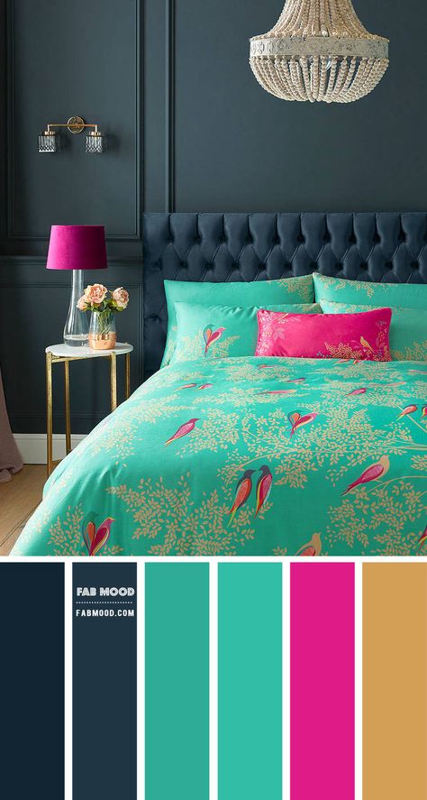 navy blue and turquoise , navy blue and turquoise bedroom, bedroom color , bedroom color scheme , hot pink and navy blue beddroom, green navy blue bedroom #bedroom Showering Routine, Bedrooms Colors, Shower Update, Colorful Bedrooms, Green Bedroom Colors, Shower Baths, Shower Upgrade, Blue Green Bedrooms, Turquoise Bedroom