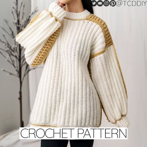 TCDDIY - Etsy Crochet Oversized Sweater Pattern, Oversized Sweater Pattern, Crochet Oversized Sweater, Oversize Sweater Pattern, Crochet Hoodie, Pull Oversize, Photo Pattern, Hoodie Pattern, Crochet Inspiration