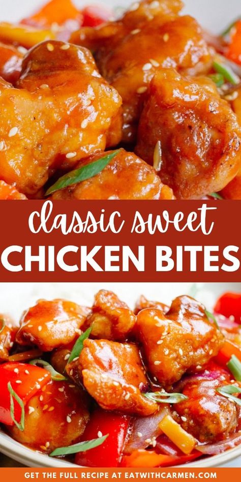 Air Fryer Sweet and Sour Chicken Recipe - kinda healthy: Savor the flavors of sweet and sour chicken made healthier in the air fryer. A delightful balance of tangy and sweet! Quick Fall Recipes, Sweet And Sour Chicken Recipe, Sour Chicken Recipe, Lime Rice Recipes, Chicken Balls, Fall Fun Food, Homemade Cookbook, Sweet And Sour Chicken, Sweet Chicken